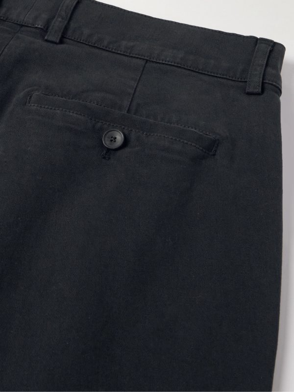 Tapered Pleated Garment-Dyed Cotton-Blend Twill Trousers - CU Tapered Pleated Garment-Dyed Cotton-Blend Twill Trousers - CU