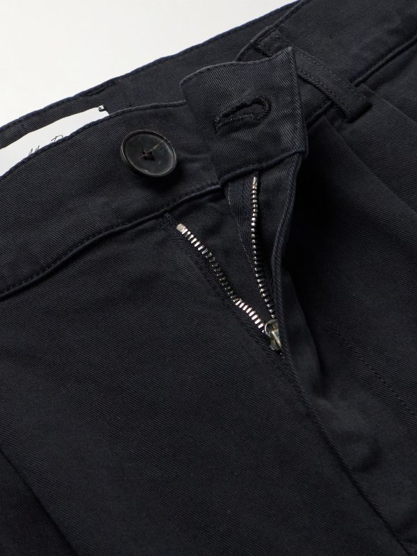 Tapered Pleated Garment-Dyed Cotton-Blend Twill Trousers - E1 Tapered Pleated Garment-Dyed Cotton-Blend Twill Trousers - E1