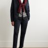 Tapered Pleated Garment-Dyed Cotton-Blend Twill Trousers - OU Tapered Pleated Garment-Dyed Cotton-Blend Twill Trousers - OU