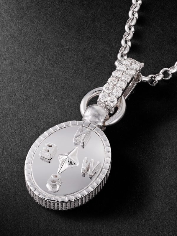 Internal Compass 18-Karat White Gold Diamond Pendant Necklace - CU