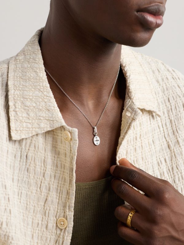Internal Compass 18-Karat White Gold Diamond Pendant Necklace - FR
