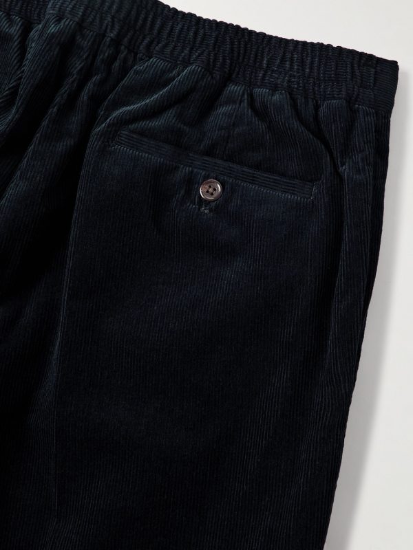 Brad Slim-Fit Pleated Cotton-Corduroy Suit Trousers - CU Brad Slim-Fit Pleated Cotton-Corduroy Suit Trousers - CU