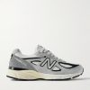 990v4 Leather-Trimmed Suede and Mesh Sneakers 990v4 Leather-Trimmed Suede and Mesh Sneakers