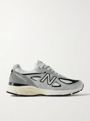 990v4 Leather-Trimmed Suede and Mesh Sneakers 990v4 Leather-Trimmed Suede and Mesh Sneakers
