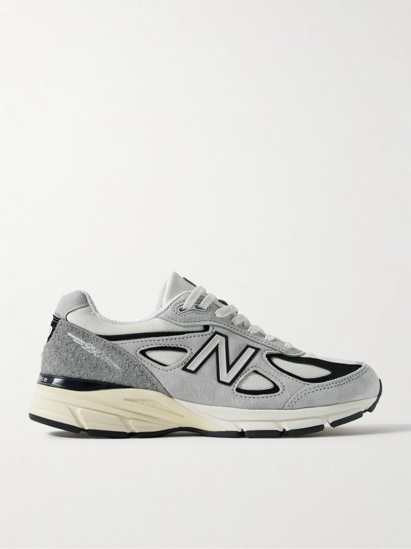 990v4 Leather-Trimmed Suede and Mesh Sneakers 990v4 Leather-Trimmed Suede and Mesh Sneakers