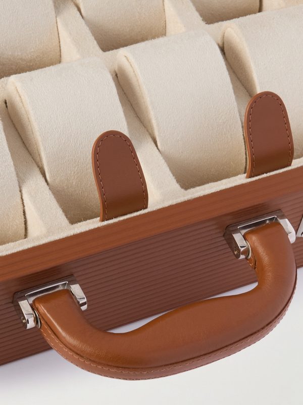 Valigetta Ribbed Leather 10-Piece Travel Watch Case - CU Valigetta Ribbed Leather 10-Piece Travel Watch Case - CU