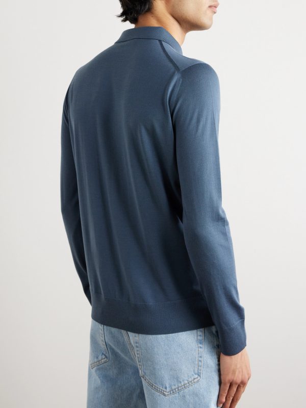 Slim-Fit Wish Virgin Wool Polo Shirt - BK