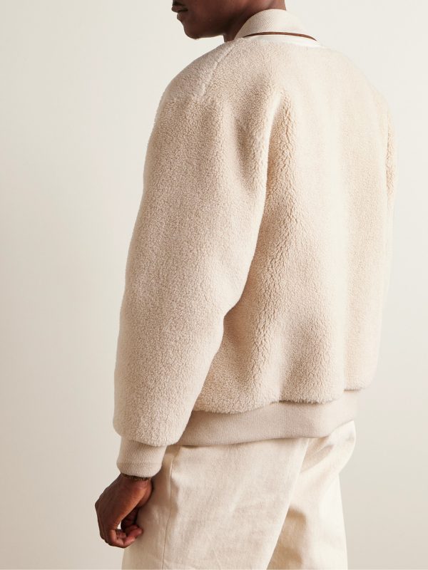 Arosa Reversible Suede-Trimmed Cashfur and Quilted Wind Shell Bomber Jacket - BK Arosa Reversible Suede-Trimmed Cashfur and Quilted Wind Shell Bomber Jacket - BK