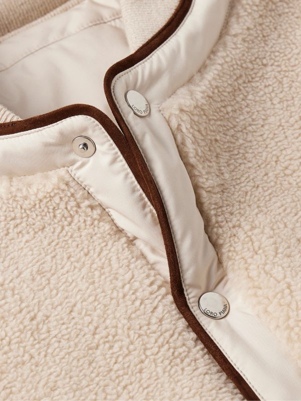 Arosa Reversible Suede-Trimmed Cashfur and Quilted Wind Shell Bomber Jacket - CU Arosa Reversible Suede-Trimmed Cashfur and Quilted Wind Shell Bomber Jacket - CU