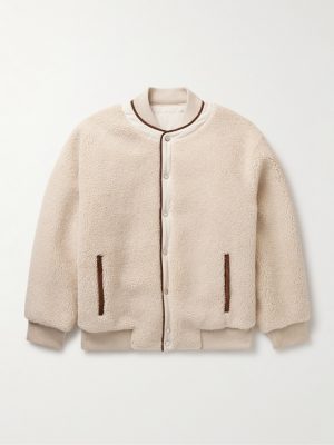 Arosa Reversible Suede-Trimmed Cashfur and Quilted Wind Shell Bomber Jacket