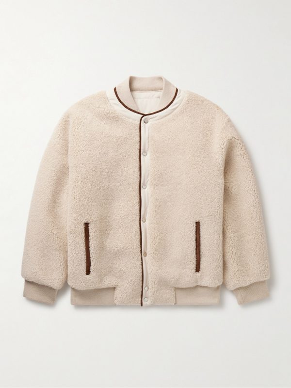 Arosa Reversible Suede-Trimmed Cashfur and Quilted Wind Shell Bomber Jacket Arosa Reversible Suede-Trimmed Cashfur and Quilted Wind Shell Bomber Jacket