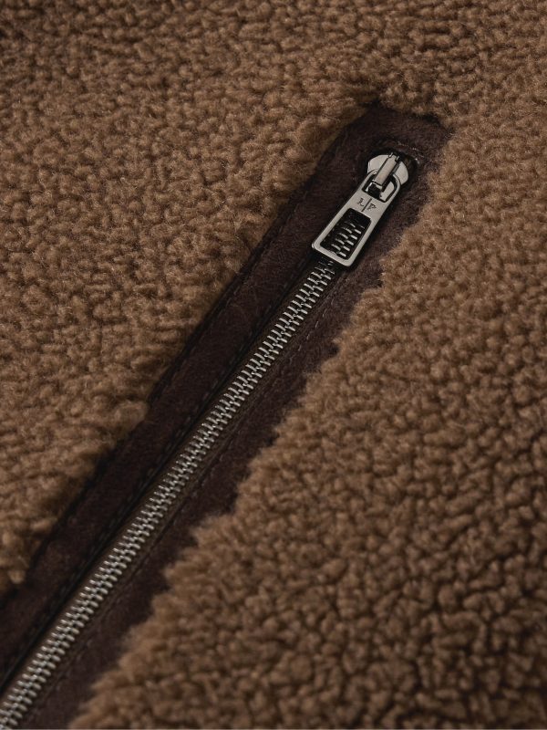 Tavan Suede-Trimmed Cashmere and Silk-Blend Fleece Jacket - E1 Tavan Suede-Trimmed Cashmere and Silk-Blend Fleece Jacket - E1