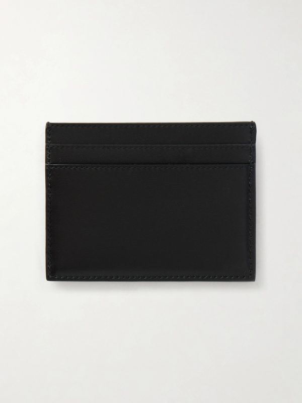 Logo-Print Leather Cardholder - BK