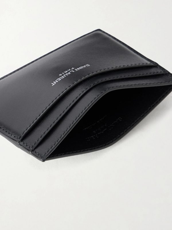 Logo-Print Leather Cardholder - E1