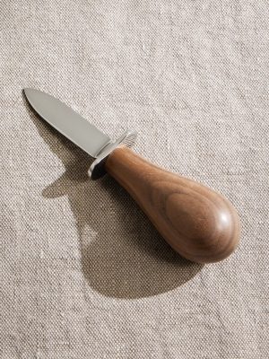 Stainless Steel and Walnut Oyster Opener Set