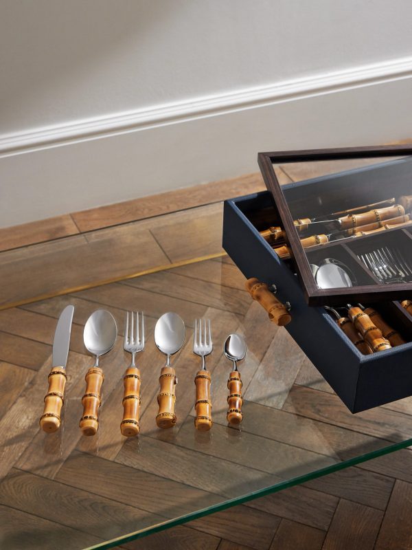 Bamboo Flatware Set with Case - E1 Bamboo Flatware Set with Case - E1