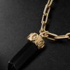 Gold, Onyx and Diamond Chain Necklace - CU Gold, Onyx and Diamond Chain Necklace - CU