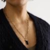 Gold, Onyx and Diamond Chain Necklace - FR Gold, Onyx and Diamond Chain Necklace - FR