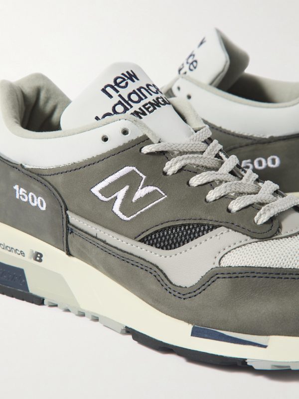 1500 Leather-Trimmed Suede and Mesh Sneakers - CU 1500 Leather-Trimmed Suede and Mesh Sneakers - CU