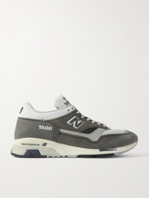 1500 Leather-Trimmed Suede and Mesh Sneakers 1500 Leather-Trimmed Suede and Mesh Sneakers