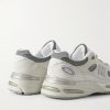 991v2 Logo-Embroidered Mesh-Trimmed Suede Sneakers - BK 991v2 Logo-Embroidered Mesh-Trimmed Suede Sneakers - BK