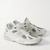 991v2 Logo-Embroidered Mesh-Trimmed Suede Sneakers - FR 991v2 Logo-Embroidered Mesh-Trimmed Suede Sneakers - FR