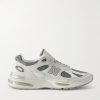 991v2 Logo-Embroidered Mesh-Trimmed Suede Sneakers 991v2 Logo-Embroidered Mesh-Trimmed Suede Sneakers