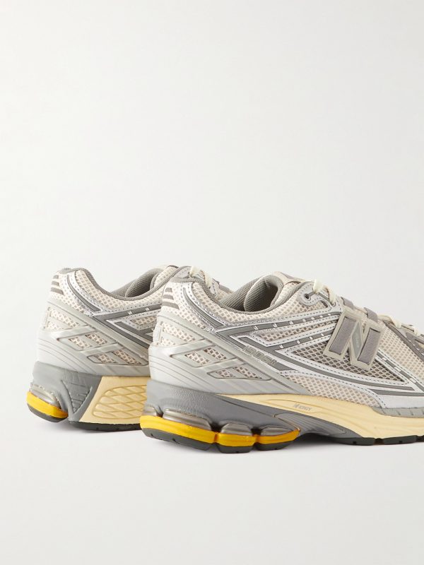 1906R Rubber-Trimmed Mesh and Metallic Faux Leather Sneakers - BK 1906R Rubber-Trimmed Mesh and Metallic Faux Leather Sneakers - BK