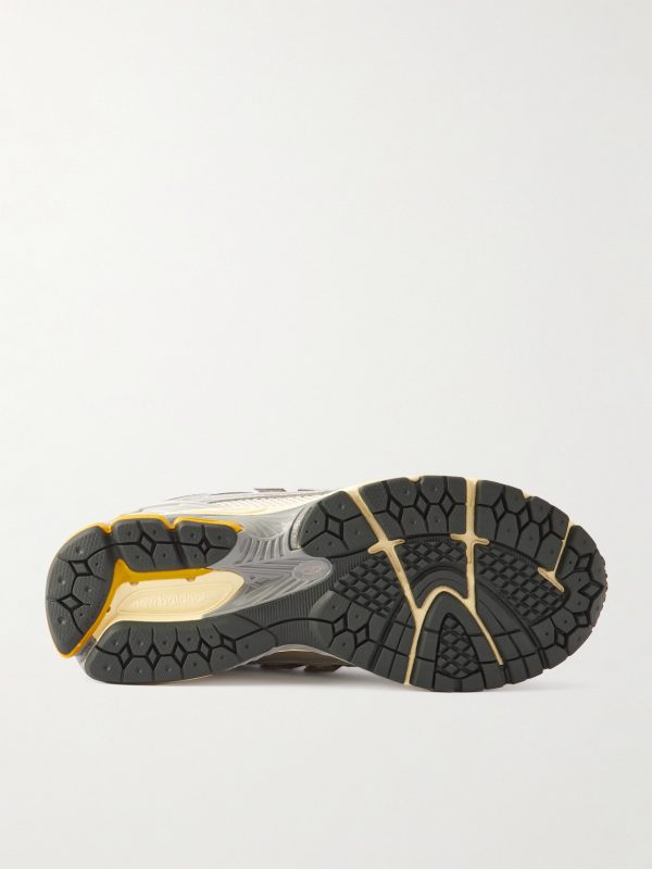 1906R Rubber-Trimmed Mesh and Metallic Faux Leather Sneakers - E1 1906R Rubber-Trimmed Mesh and Metallic Faux Leather Sneakers - E1