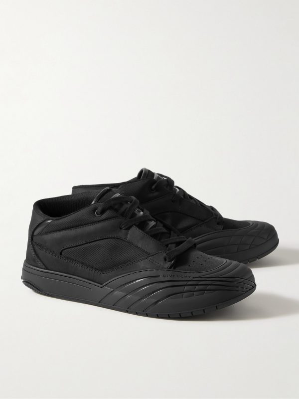 Logo-Debossed Suede and Leather-Trimmed Canvas Sneakers - FR