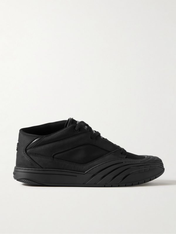 Logo-Debossed Suede and Leather-Trimmed Canvas Sneakers