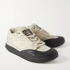 Distressed Rubber-Trimmed Leather and Mesh Sneakers - FR Distressed Rubber-Trimmed Leather and Mesh Sneakers - FR
