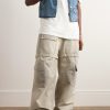 Distressed Rubber-Trimmed Leather and Mesh Sneakers - OU Distressed Rubber-Trimmed Leather and Mesh Sneakers - OU
