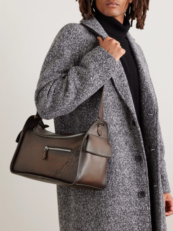 Périple Barrel Scritto Venezia Leather Softy Messenger Bag - OU Périple Barrel Scritto Venezia Leather Softy Messenger Bag - OU