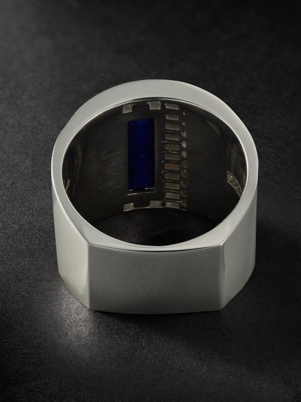 18-Karat White Gold, Lapis Lazuli and Diamond Ring - BK 18-Karat White Gold, Lapis Lazuli and Diamond Ring - BK
