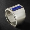 18-Karat White Gold, Lapis Lazuli and Diamond Ring 18-Karat White Gold, Lapis Lazuli and Diamond Ring