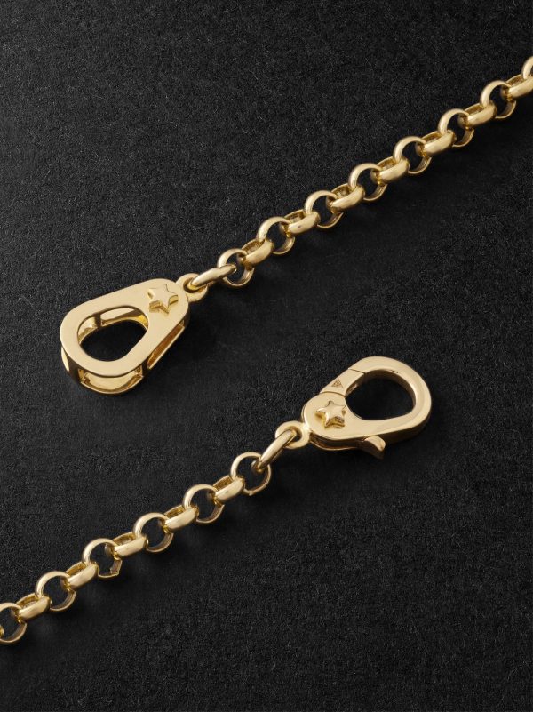 Crescent 18-Karat Gold Topaz Pendant Necklace - BK