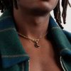 Crescent 18-Karat Gold Topaz Pendant Necklace - FR