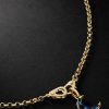 Crescent 18-Karat Gold Topaz Pendant Necklace