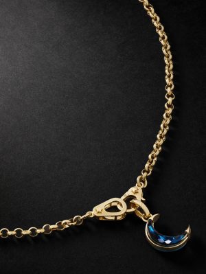 Crescent 18-Karat Gold Topaz Pendant Necklace Crescent 18-Karat Gold Topaz Pendant Necklace