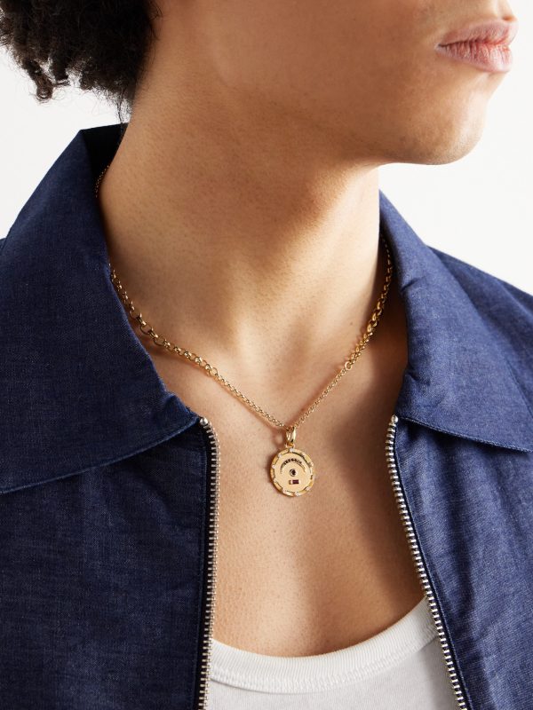 Pause 18-Karat Gold, Garnet and Diamond Pendant - FR Pause 18-Karat Gold, Garnet and Diamond Pendant - FR