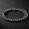 18-Karat Blackened Gold Sapphire Chain Bracelet 18-Karat Blackened Gold Sapphire Chain Bracelet
