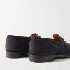180 Moccasin Suede Penny Loafers - BK 180 Moccasin Suede Penny Loafers - BK