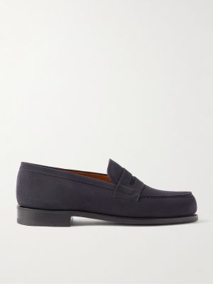 180 Moccasin Suede Penny Loafers