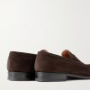 180 Moccasin Suede Penny Loafers - BK 180 Moccasin Suede Penny Loafers - BK