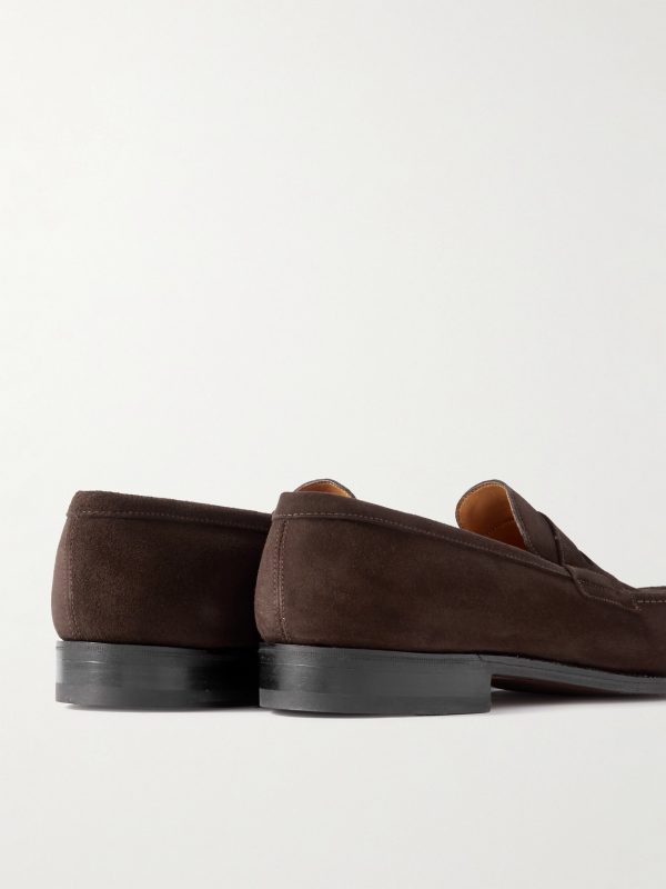 180 Moccasin Suede Penny Loafers - BK 180 Moccasin Suede Penny Loafers - BK