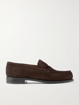 180 Moccasin Suede Penny Loafers
