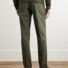 Straight-Leg Cotton-Blend Twill Trousers - BK