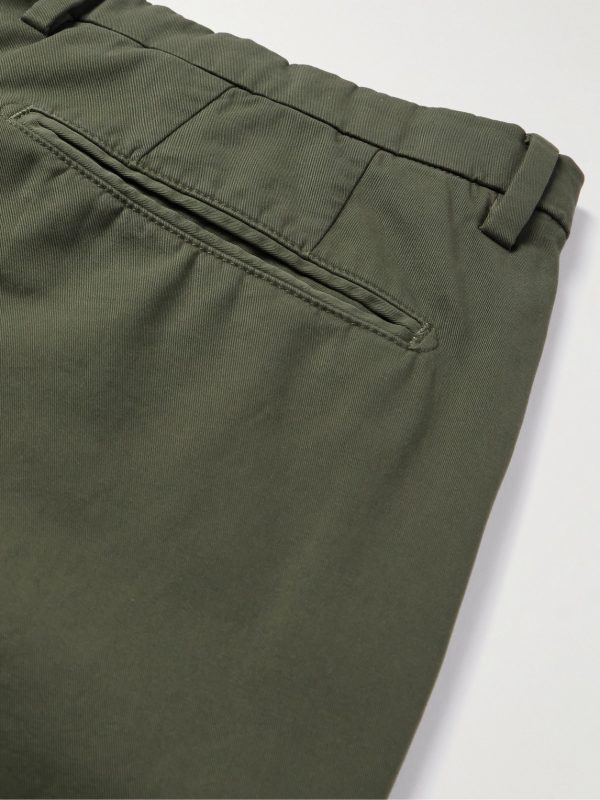 Straight-Leg Cotton-Blend Twill Trousers - CU