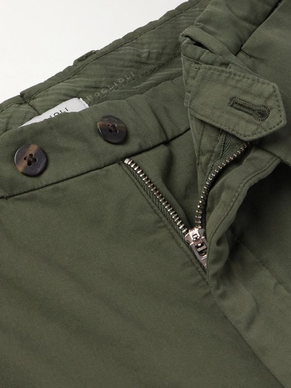 Straight-Leg Cotton-Blend Twill Trousers - E1